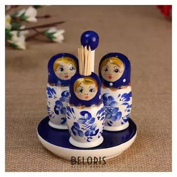 Набор для специй "Гжель", 15 мл., ручная роспись