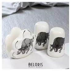 Набор для специй и салфетница "Бычки"