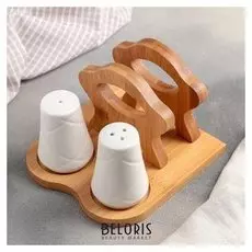 Набор для специй «Эстет», 3 шт: солонка, перечница, салфетница