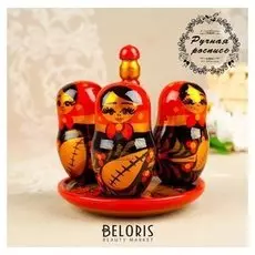 Набор для специй «Матрёшки», 4 предмета, хохлома