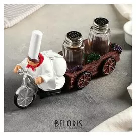 Набор для специй «Пекарь на велосипеде», 2 шт: солонка и перечница