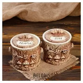 Набор для специй "Пенёк" соль и сахар