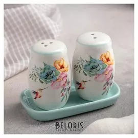 Набор для специй «Пташка», 130 мл, 2 шт: солонка и перечница, на подставке