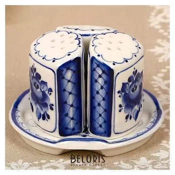 Набор для специй «Ромашка», 4 предмета, гжель