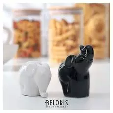 Набор для специй «Слоны», 2 шт: солонка и перечница