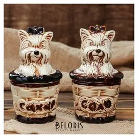 Набор для специй "Собачки" 2 предмета, шамот