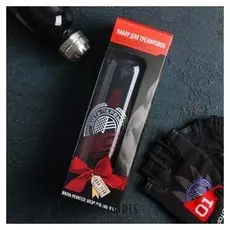 Набор для тренировок «01»: бутылка 600 мл, перчатки р-р L