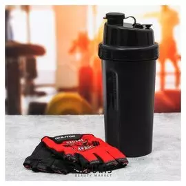 Набор для тренировок «Плохие дядьки»: шейкер 600 мл, перчатки 10 × 15 см