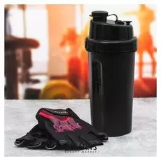 Набор для тренировок «Спорт»: шейкер 600 мл, перчатки 9 × 15 см