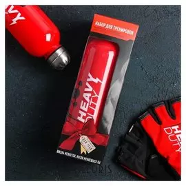 Набор для тренировок «Сверхмощный»: бутылка 600 мл, перчатки р-р ХL