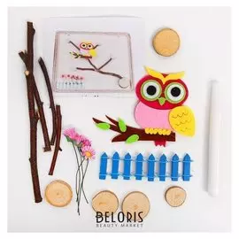 Набор для творчества эко декора «Сова на ветке» клей 15 мл