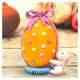 Набор для творчества Декор яиц полимерной глиной Зайчик с подарком