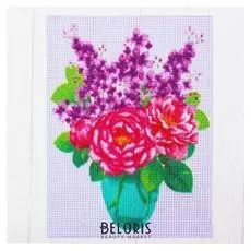 Набор для творчества. канва для вышивки крестиком «Букет с сиренью», 20 х 15 см