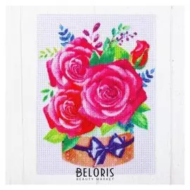 Набор для творчества. канва для вышивки крестиком «Букет из роз», 20 х 15 см