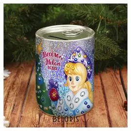 Набор для творчества. копилка для декорирования стразами «Весёлого нового года» снегурочка