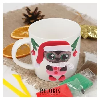 Набор для творчества. кружка для декора полимерной глиной «Сова», 250 мл