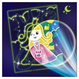 Набор для творчества. лунная фреска «Принцесса и дракон», светящийся песок + блёстки