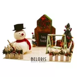 Набор для творчества - новогодняя композиция «Снеговик у качелей»