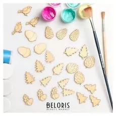 Набор для творчества "Шишки и елки" (3*3) 10,7х10,7х1,5см фигурки 3х2,5см