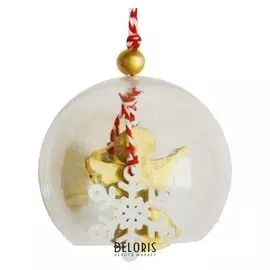 Набор для творчества - создай ёлочное украшение «Ангел со снежинкой в шаре»