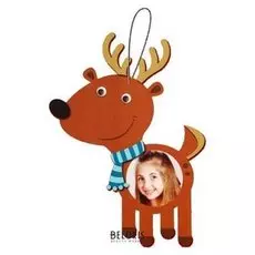 Набор для творчества - создай ёлочное украшение - фоторамка «Олень в шарфике»