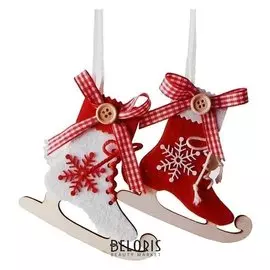 Набор для творчества - создай ёлочное украшение "Коньки со снежинками"