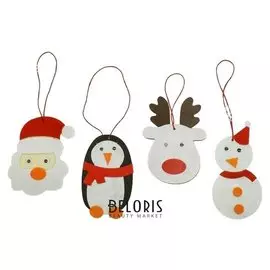 Набор для творчества - создай ёлочное украшение «Праздничные друзья», набор 4 шт.