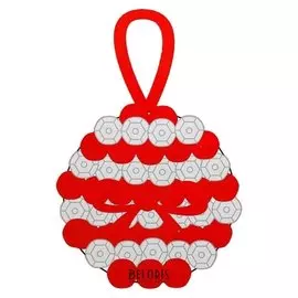 Набор для творчества - создай ёлочное украшение "Шар с пайетками", цвет красно-серебряный