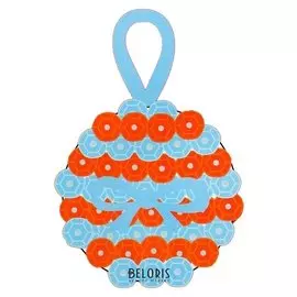 Набор для творчества - создай ёлочное украшение "Шар с пайеткками", цвет красно-голубой