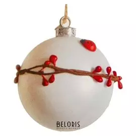 Набор для творчества - создай ёлочное украшение «Шар с божьими коровками», цвет белый