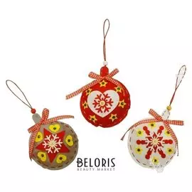 Набор для творчества - создай ёлочное украшение «Шарики с узорами», набор 3 шт.