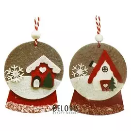 Набор для творчества - создай ёлочное украшение «Шарики на подставке», набор 2 шт.