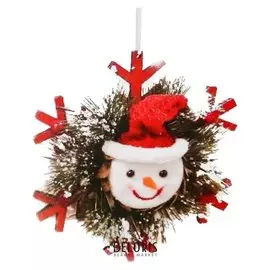 Набор для творчества - создай ёлочное украшение «Снеговичок в колпачке на снежинке»