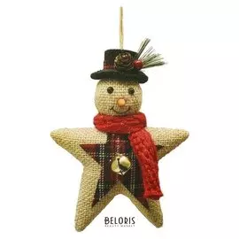 Набор для творчества - создай ёлочное украшение «Снеговичок-звезда холщевая»