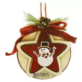 Набор для творчества - создай ёлочное украшение «Снеговик в звёздочке»