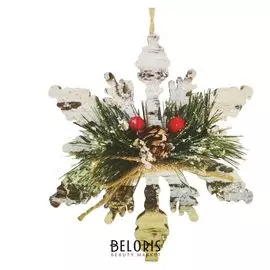 Набор для творчества - создай ёлочное украшение «Снежинка с шишечкой»