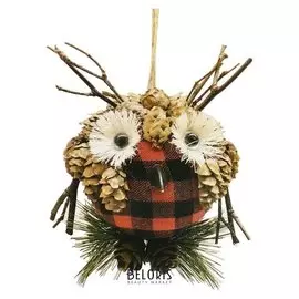 Набор для творчества - создай ёлочное украшение «Сова в клеточку» D=6.5 см