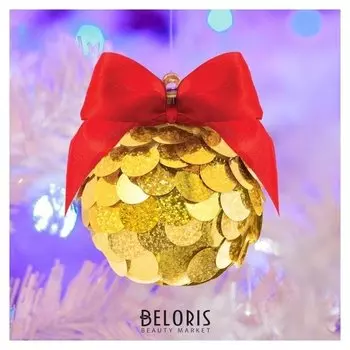 Набор для творчества. создание новогоднего шара с пайетками, золотой