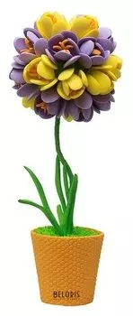 Набор для творчества топиарий малый "Крокусы", фиолетовый/жёлтый, 13 см