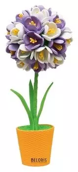 Набор для творчества топиарий малый "Крокусы", фиолетовый/белый