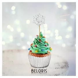 Набор для украшения кексов «Серебро», набор 12 формочек, 12 шпажек