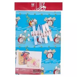 Набор для упаковки, "Черепашки", крафт 0,7 х 1 м х 2, лента 15 мм х 3 м х 4