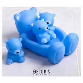 Набор для ванной «Мишки»: мыльница, игрушки 3 шт