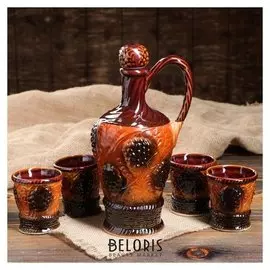 Набор для вина "Арарат" 5 предметов 0,9 л коричневый