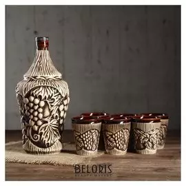 Набор для вина "Изабелла", 7 предметов в наборе, 1,1 л/0,15 мл