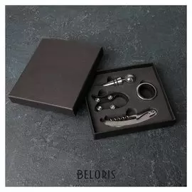 Набор для вина «Кьянти», 4 прибора: кольцо, штопор, каплеуловитель, пробка