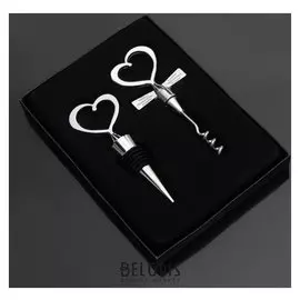 Набор для вина «Сердца», 2 предмета: штопор, пробка фигурная