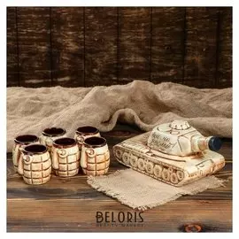 Набор для вина "Танк", 7 предметов в наборе, 0,92 л/0,1 мл