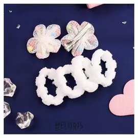 Набор для волос "Асоль" ( 2 зажима, 4 резинки) цветы шарики