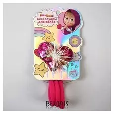 Набор для волос зажим-сердце 4 резинки